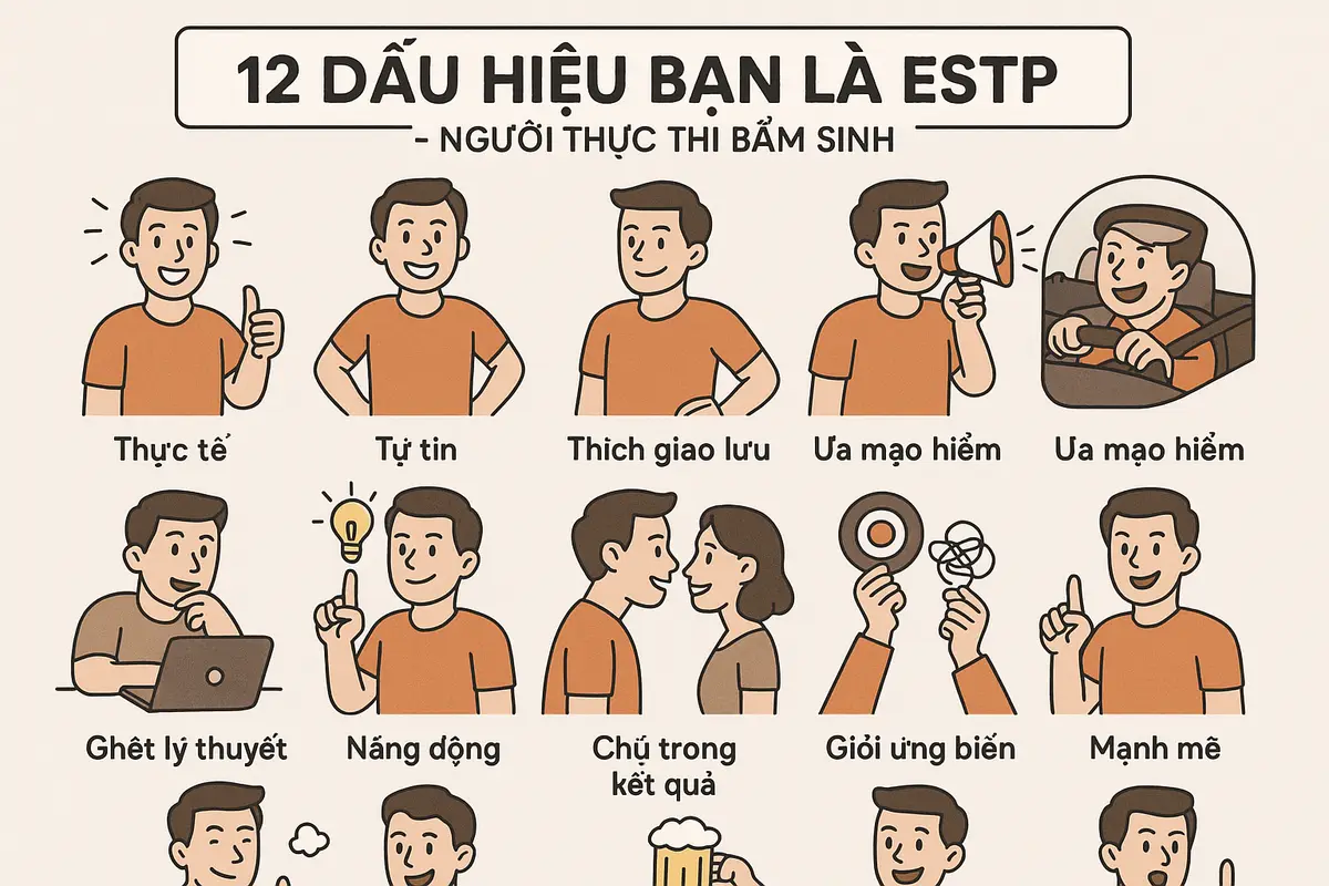 12 dấu hiệu bạn là ESTP rõ ràng nhất là gì?