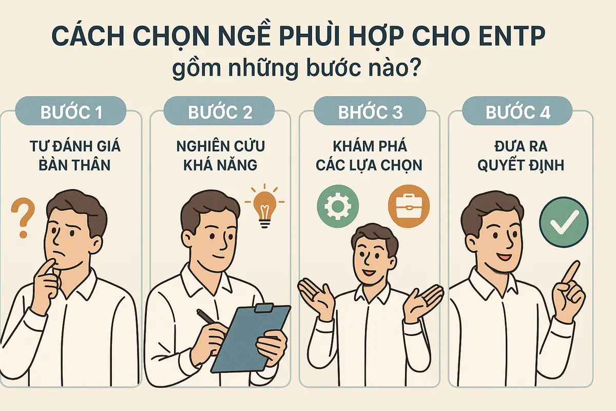 Cách chọn nghề phù hợp cho ENTP gồm những bước nào?