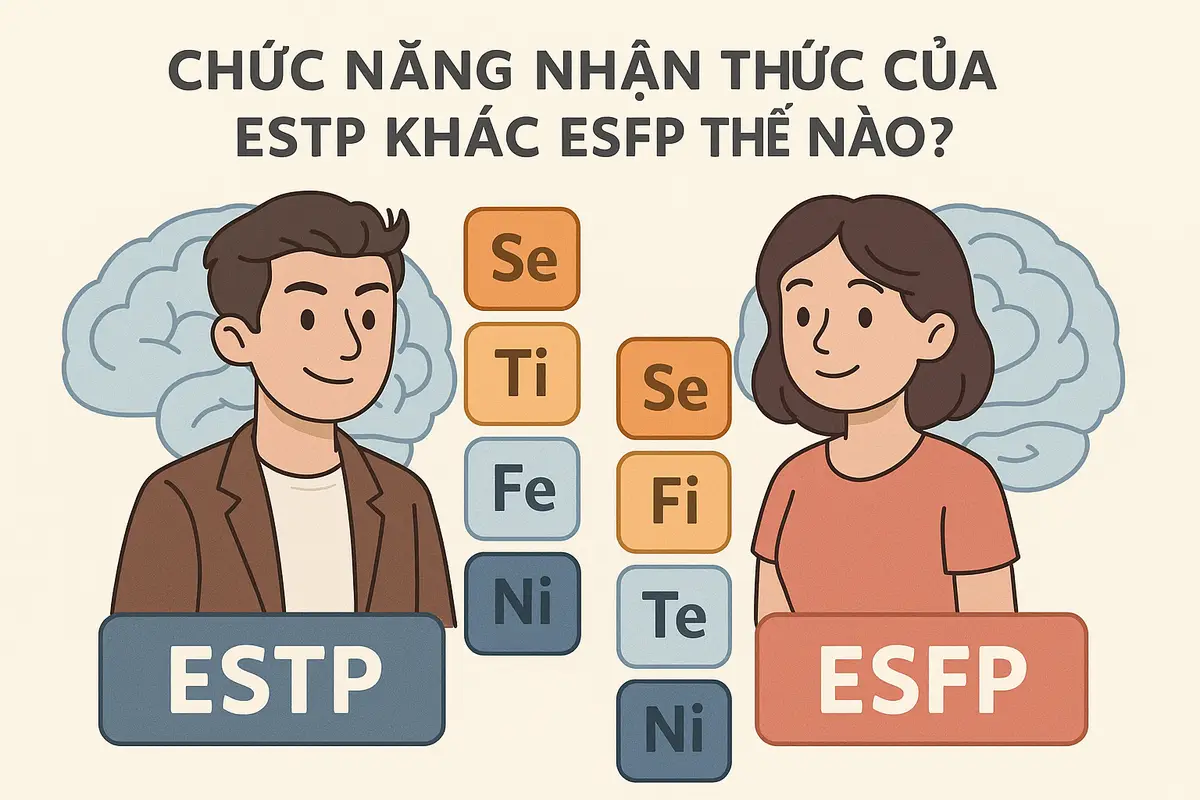 Chức năng nhận thức của ESTP khác ESFP thế nào?