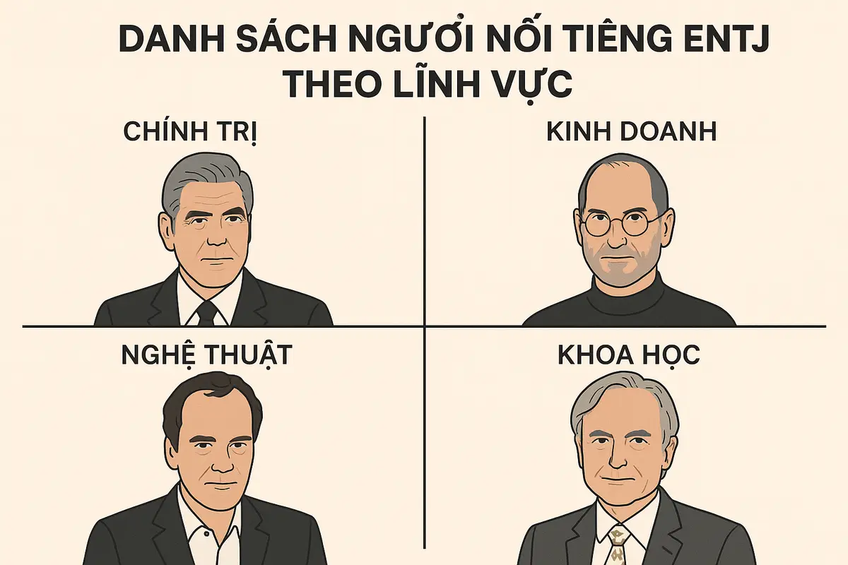 Danh sách người nổi tiếng ENTJ theo lĩnh vực?