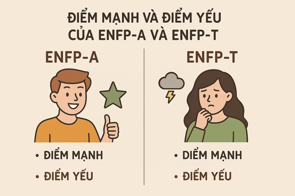 Điểm mạnh và điểm yếu của enfp-a và enfp-t