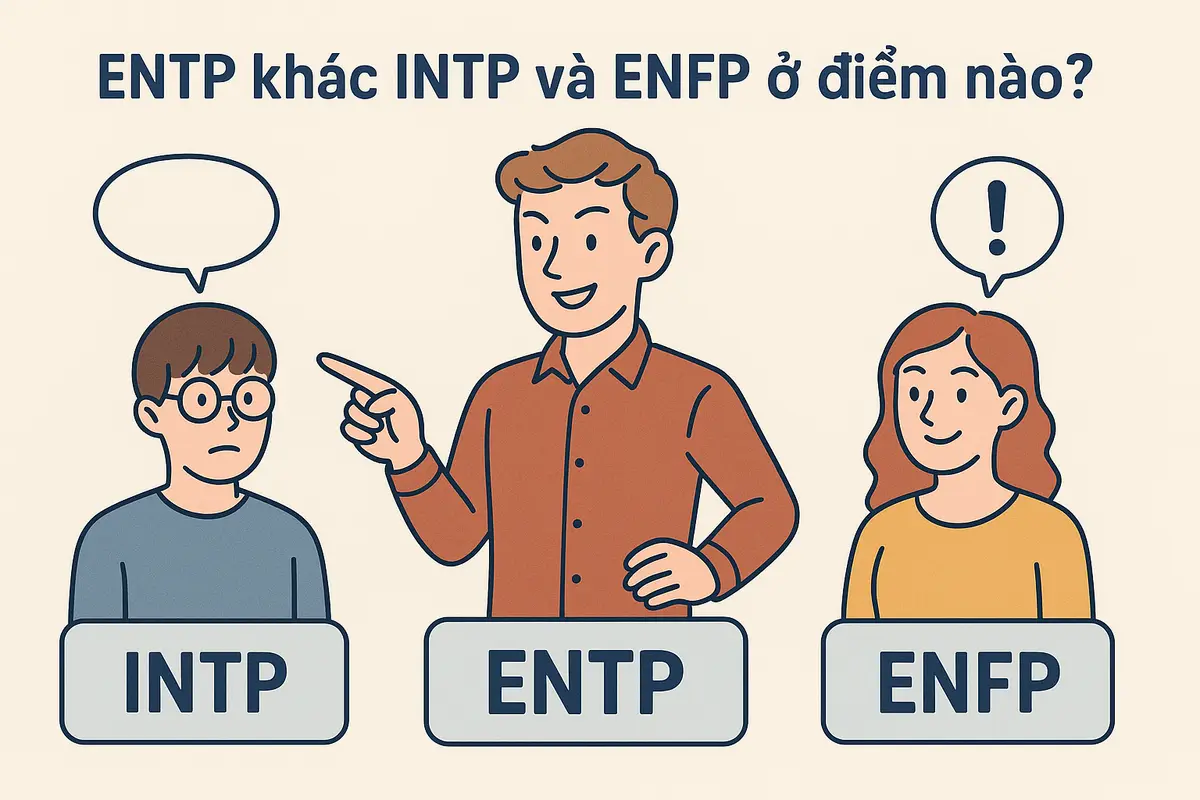 ENTP khác INTP và ENFP ở điểm nào?