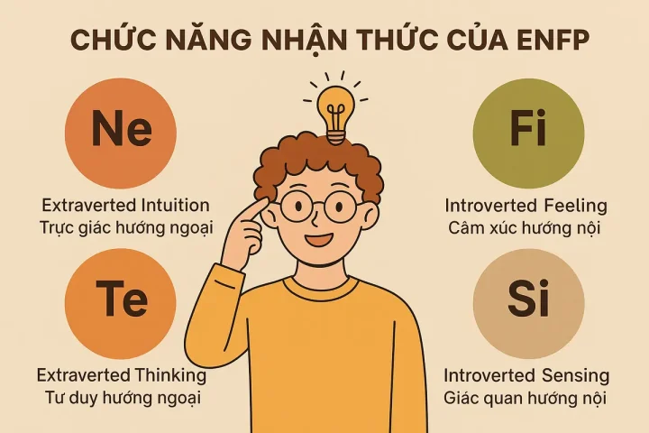 Chức năng nhận thức của ENFP: Ne, Fi, Te, Si và cách vận hành
