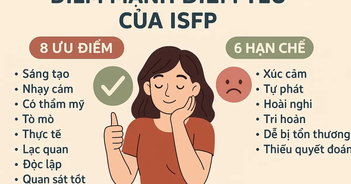Điểm mạnh điểm yếu của ISFP: 8 ưu điểm và 6 hạn chế cần biết