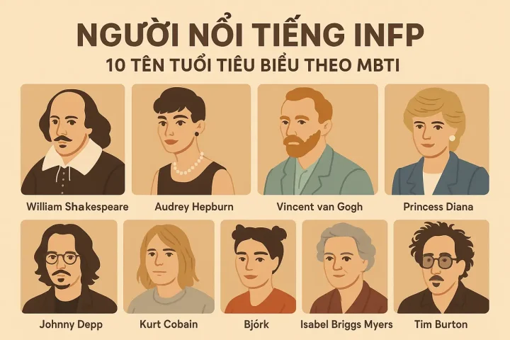 Người nổi tiếng INFP: 10 tên tuổi tiêu biểu theo MBTI