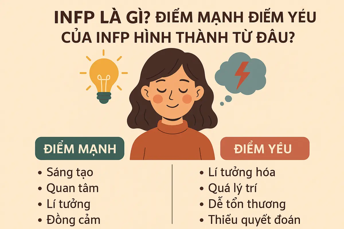 INFP là gì? Điểm mạnh điểm yếu của infp hình thành từ đâu?