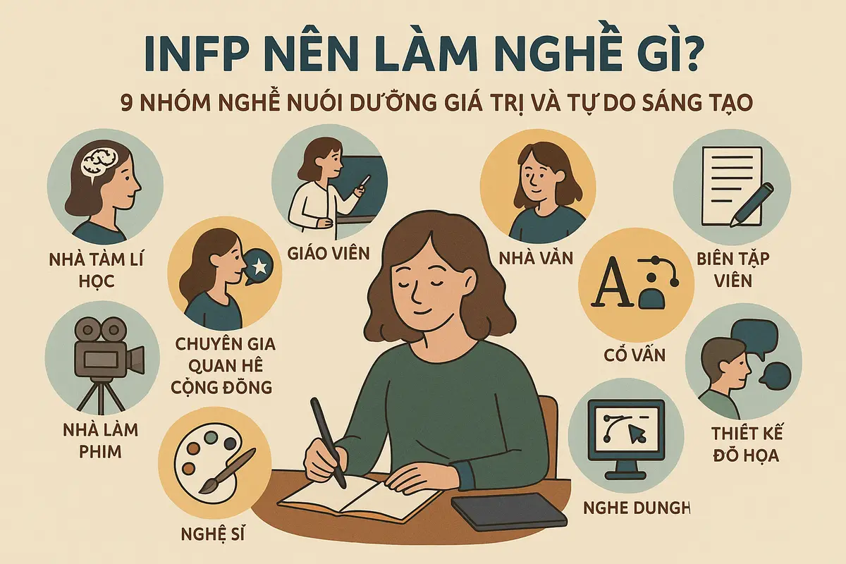 INFP nên làm nghề gì? 9 nhóm nghề nuôi dưỡng giá trị và tự do sáng tạo