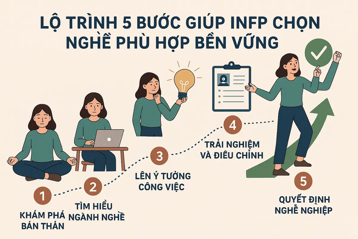 Lộ trình 5 bước giúp INFP chọn nghề phù hợp bền vững