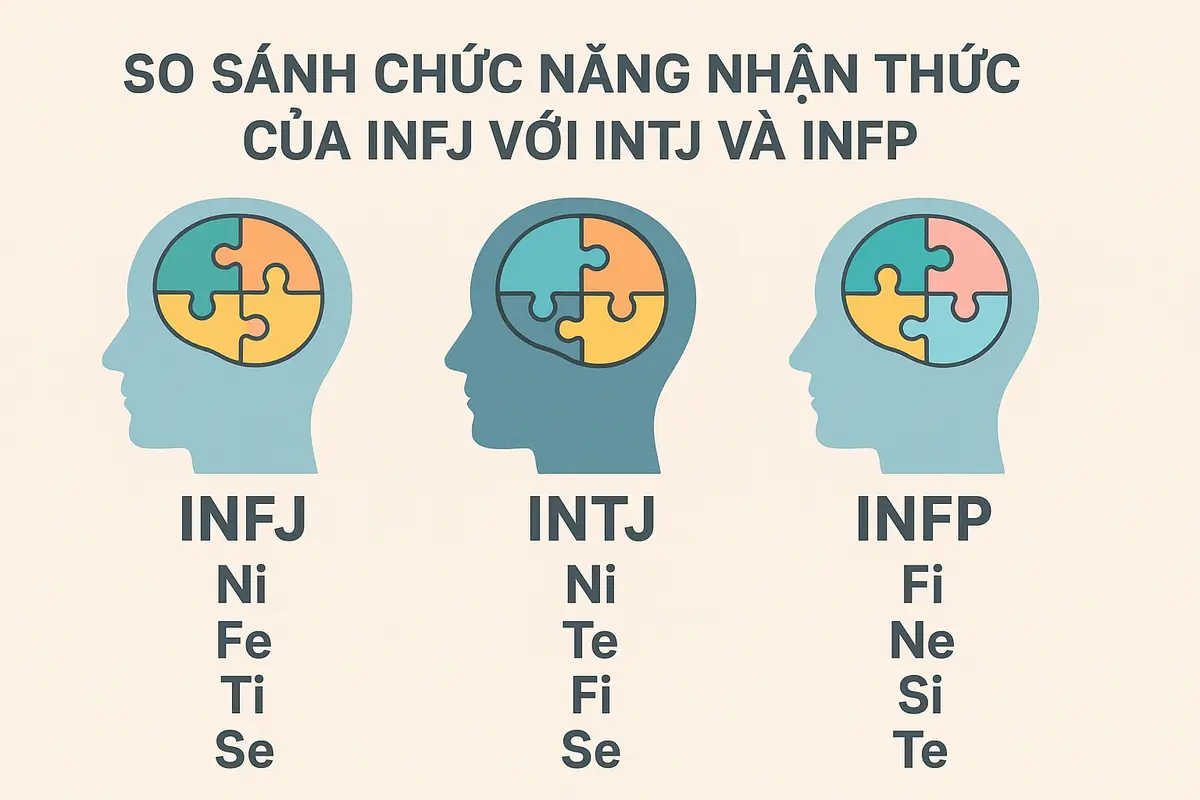 So sánh chức năng nhận thức của INFJ với INTJ và INFP