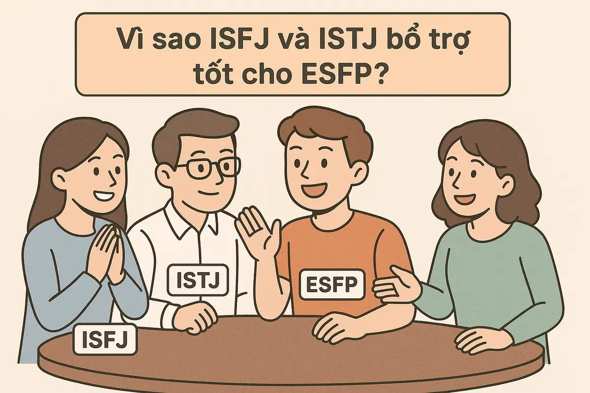 Vì sao ISFJ và ISTJ bổ trợ tốt cho ESFP?